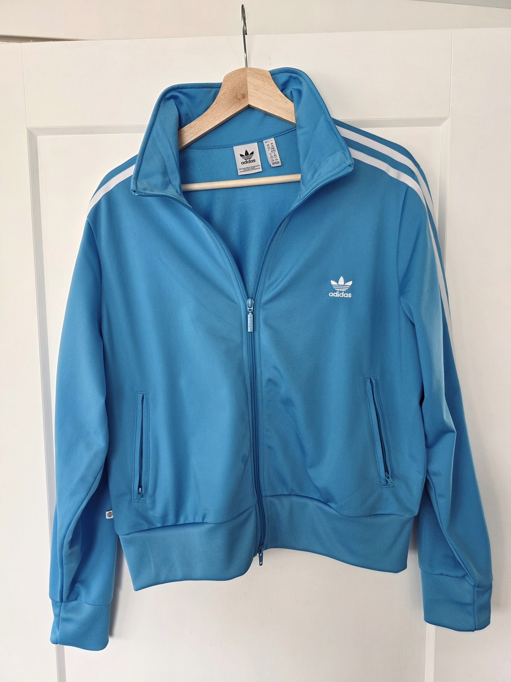 Adidas Women’s Trefoil Track Jacket in Turquoise Blue
